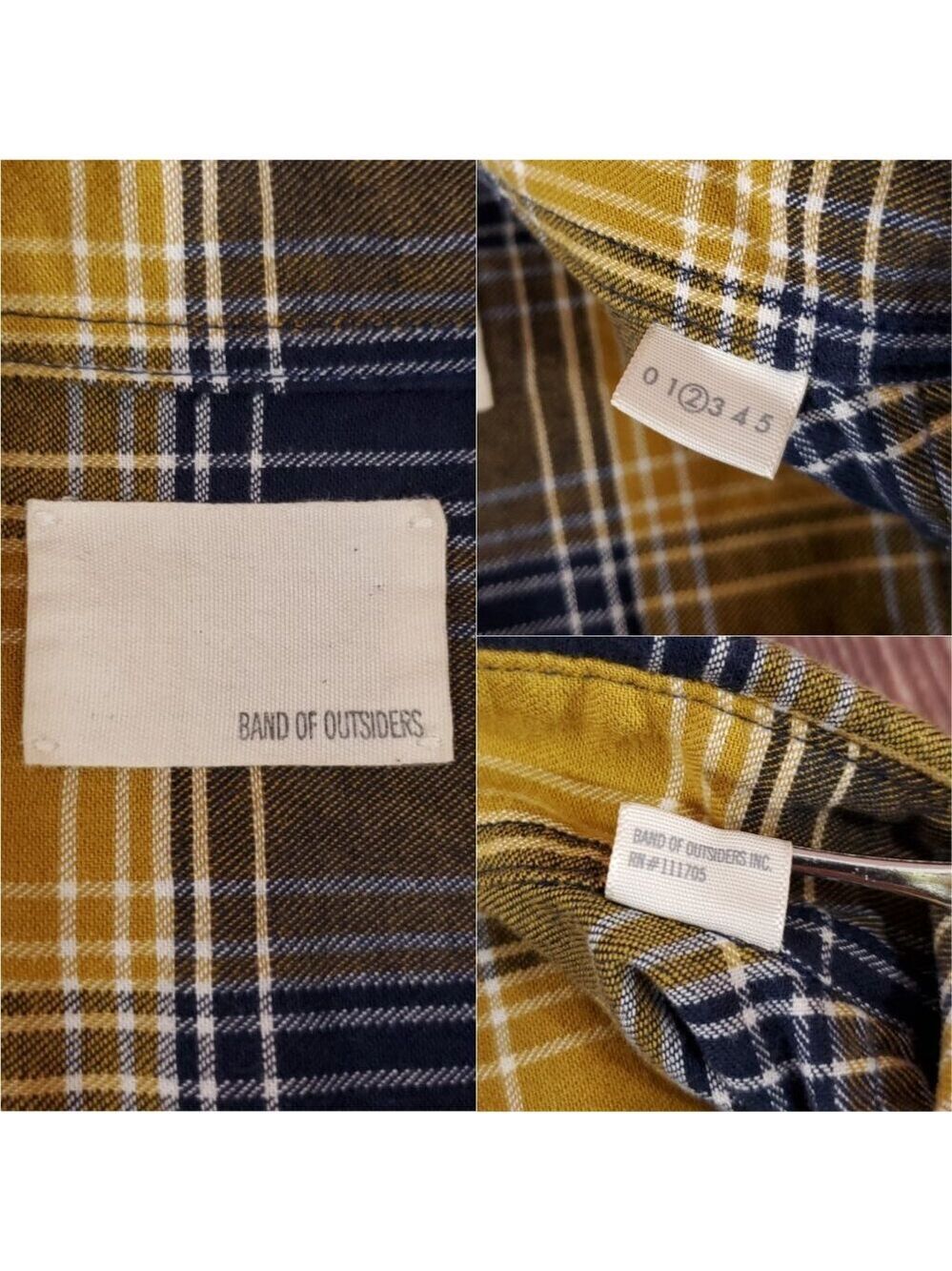Band of Outsiders Mens Size 2 Medium Plaid LS Button Down Shirt USA Made - Picture 7 of 11